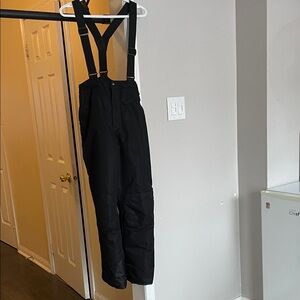 Stylish Black Cargo Pants with Suspenders
